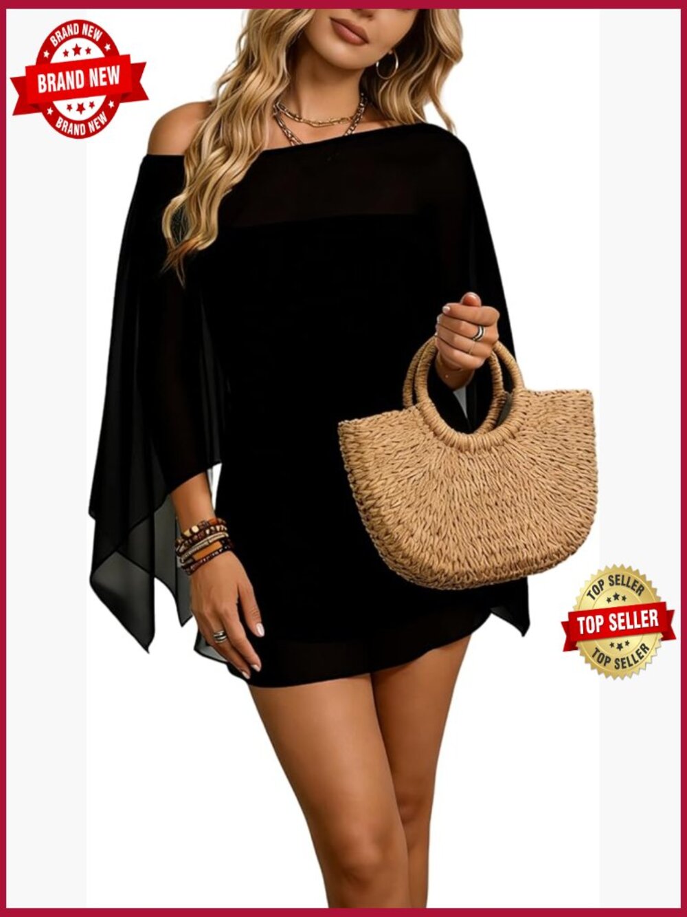 Women's 3 Piece Chiffon Matching Set Smock Top Tube Skirt Set